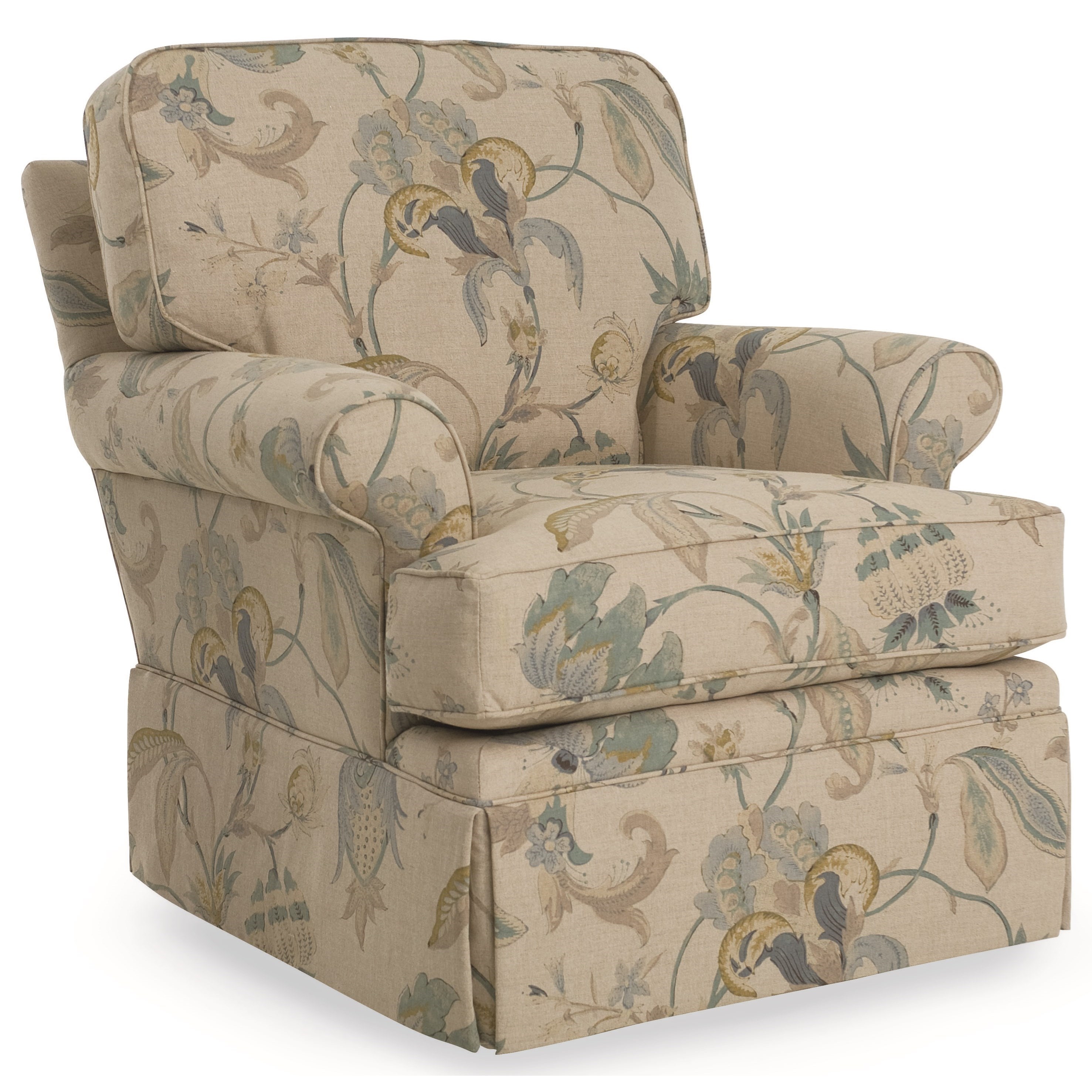 C.R. Laine Keller CRLA 4415 SG NATURAL Skirted Swivel Glider Chair Jacksonville Furniture Mart Upholstered Chairs